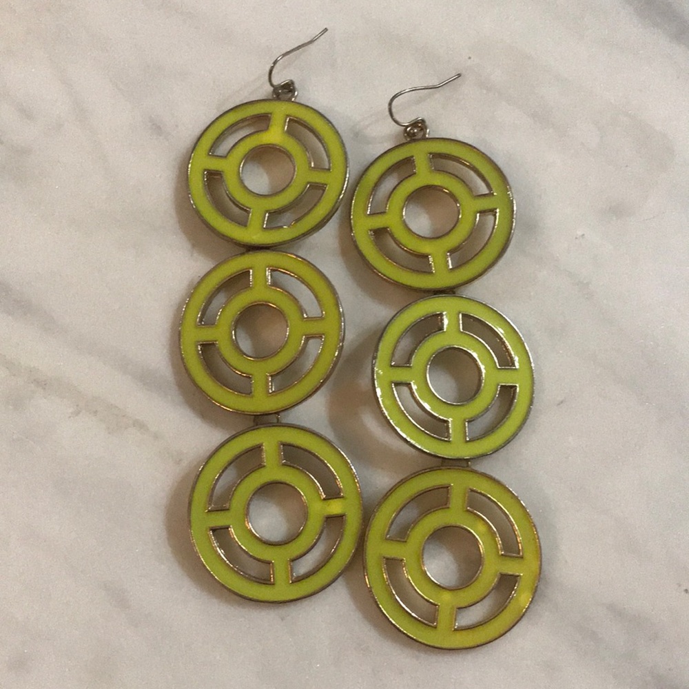 Long neon statement earrings